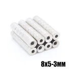 100 шт., неодимовые магниты с потайной головкой, 8 Х5 мм