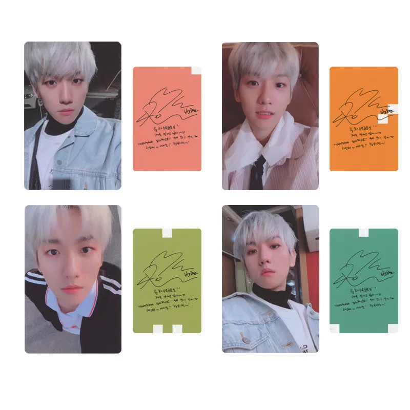 3 Kpop EXO CBX цветущие дни Xiumin Baekhyun Chen альбом фото карты бумажные карты HDlomocard автограф Фотокарта 4 шт - Цвет: 3