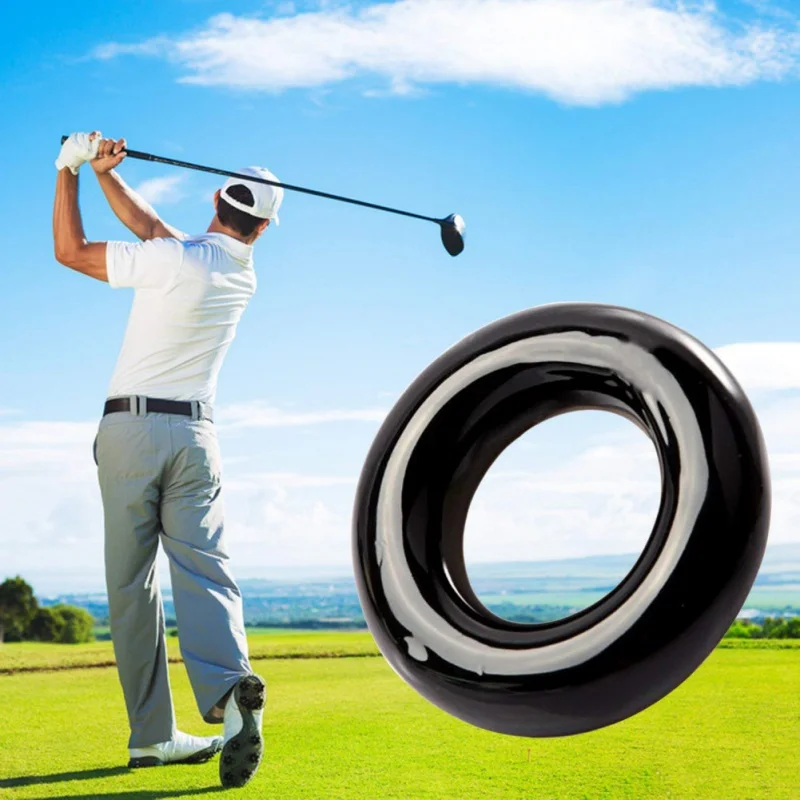

Metal Round Weight Power Swing Ring for Golf Clubs Warm up Golf Training Aid Black & Red Golfing Weighted Practice Tool