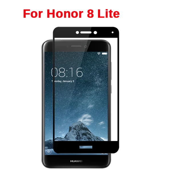 Honor 8 Lite Полное защитное стекло honor 8x закаленное стекло для huawei honor 8x 8c play 8a 8 lite honor 8x honor 8a honor 8c Safety Sklo - Цвет: Honor 8 Lite