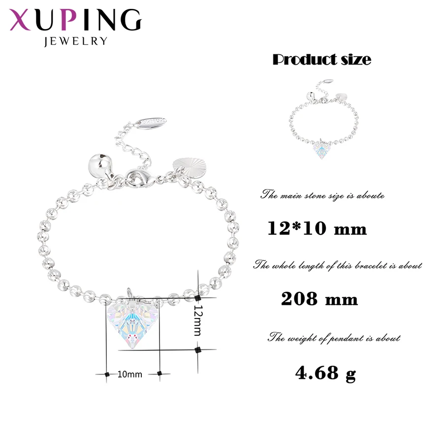 Xuping браслеты в форме сердца кристаллы от Swarovski романтические милые нежные ювелирные изделия для женщин Рождественский подарок M96-70020