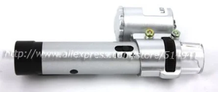 Ювелирная Лупа 60X увеличительное стекло для глаз микроскоп с тремя УФ