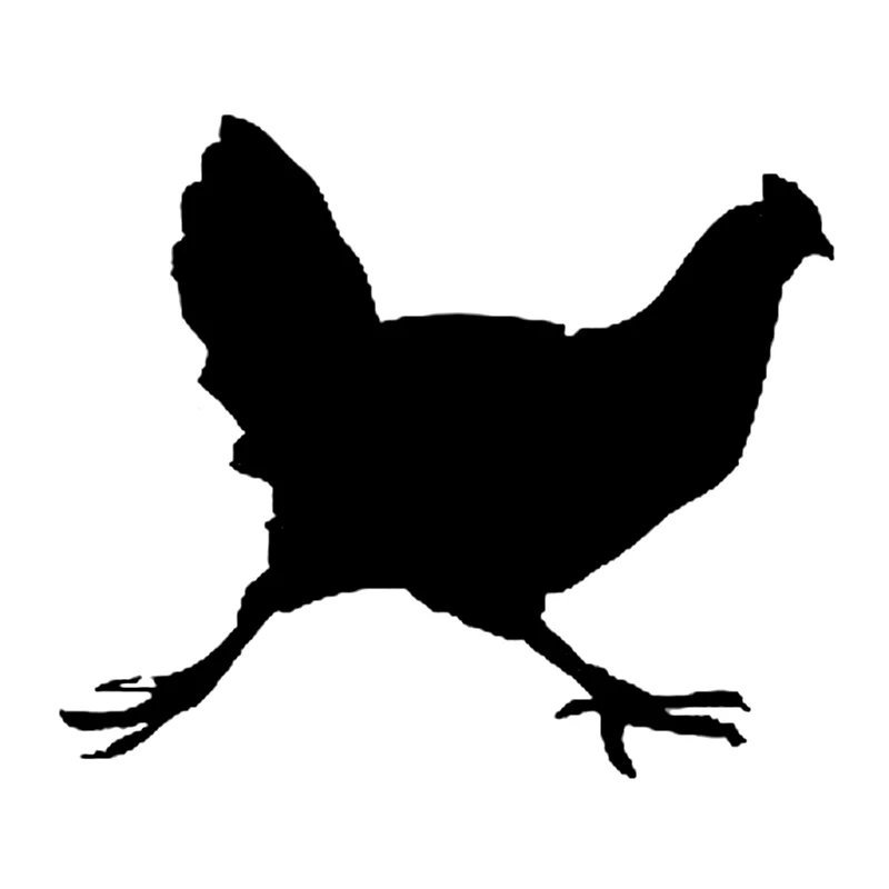 

13X11.3CM Chicken Running Fun Vinyl Decorative Decal Accessories Black Silver Car Sticker S6-2609