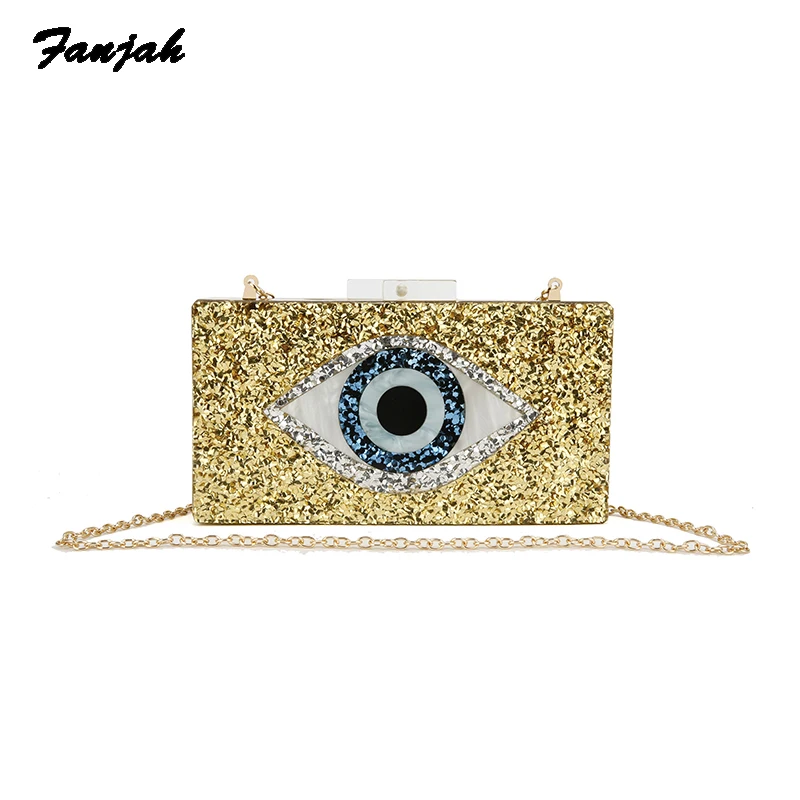 2018 блестящая акриловая Золотая вечерняя сумка клатч для женщин модные сумки