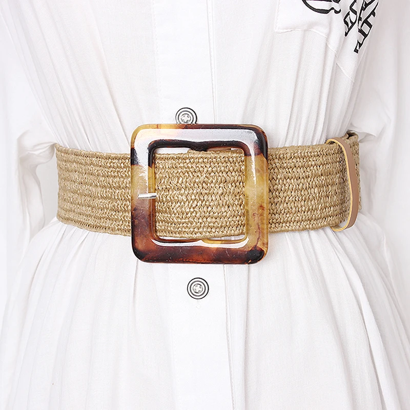 TWOTWINSTYLE Летний Тонкий ремень с высокой талией для женщин широкие ремни в полоску