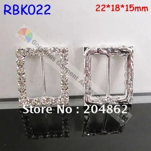 100 шт./лот Серебряная прямоугольная горный хрусталь скользящая Пряжка Кристалл