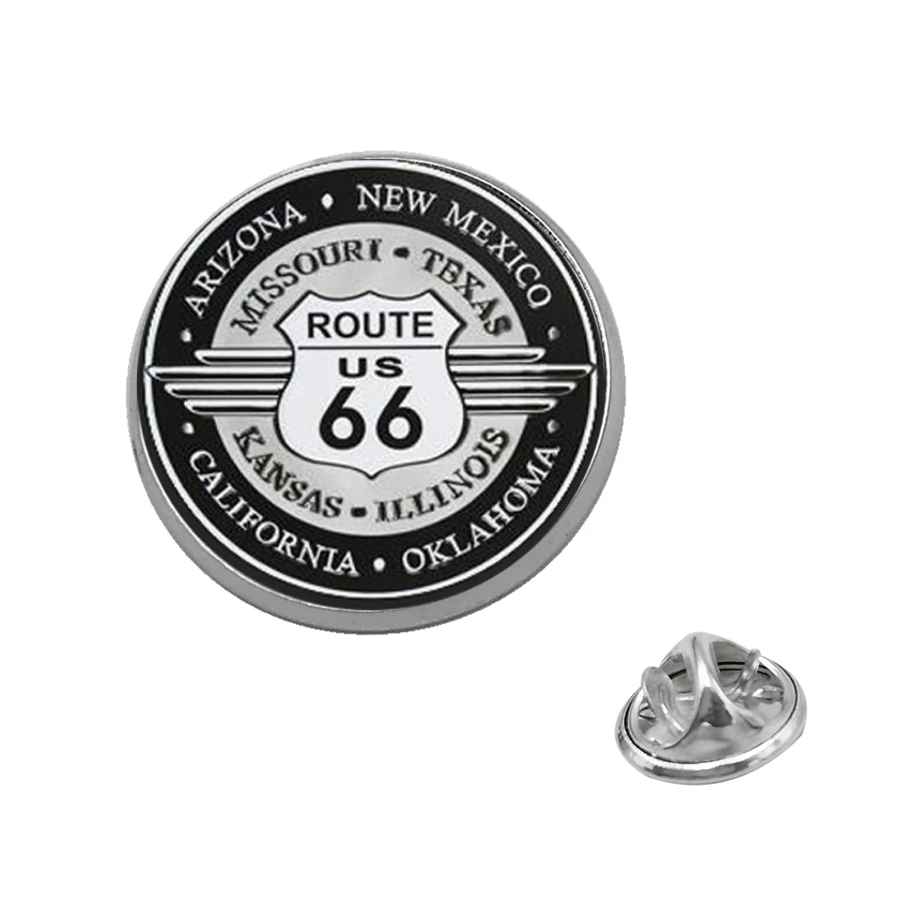 Винтажные черные булавки Suteyi в форме символа США Route 66 дизайнерские Броши с