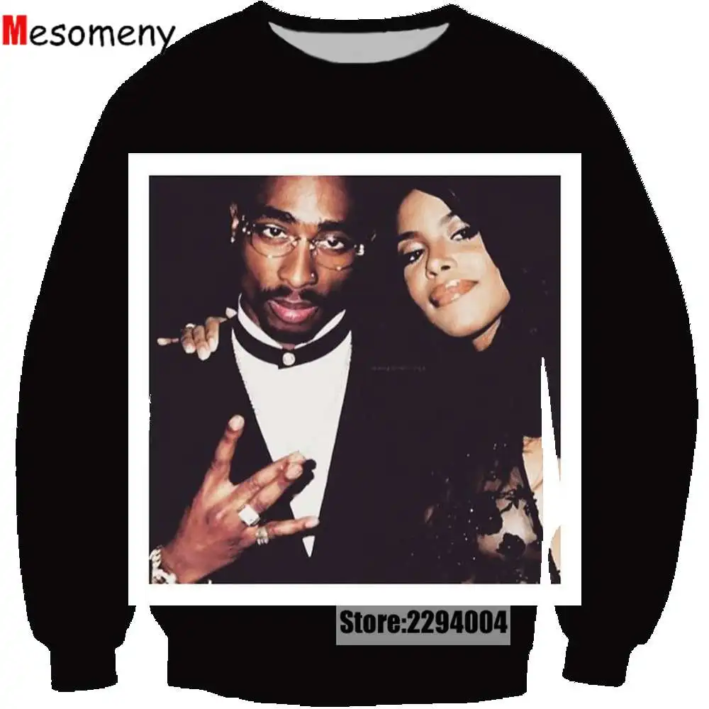 Мезо Для мужчин Y Мода женщин толстовка Толстовки 3D принт рок певец 2Pac Тупак Шакур