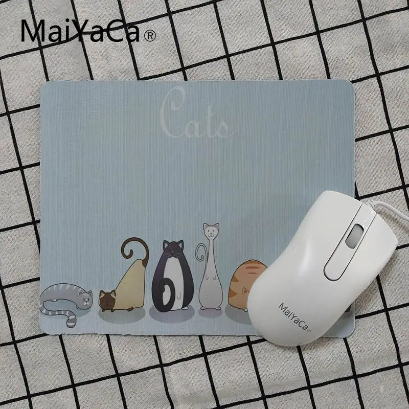 No Lock Edge18x22cm MaiYaCa крутой коврик для мыши для кошек черно-белый DIY дизайн игровой с узором Размер для 18x22 см 25x29 см резиновые коврики для мыши - Цвет: No Lock Edge18x22cm
