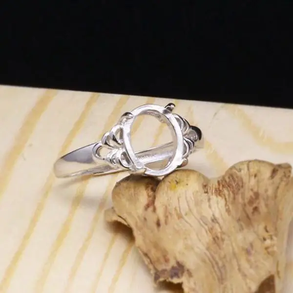 Кольцо для помолвки свадьбы полуобручальное кольцо искусственное серебро 9x11 мм