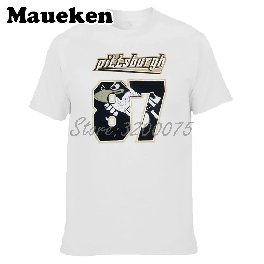 Мужская футболка Sid Anger 87 Sidney Crosby футболки с коротким рукавом 100% хлопок W0518077|t shirt