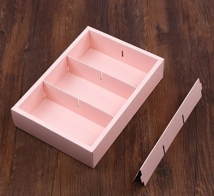 Розовый бумажный ящик с ПВХ шоколадное печенье moonторт упаковочные бумажные