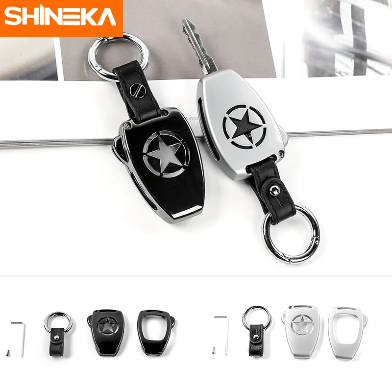 SHINEKA автомобильный чехол с кольцом для ключей Jeep Wrangler 08 17 Compass 15 Patriot 11 15|compass cover|shell