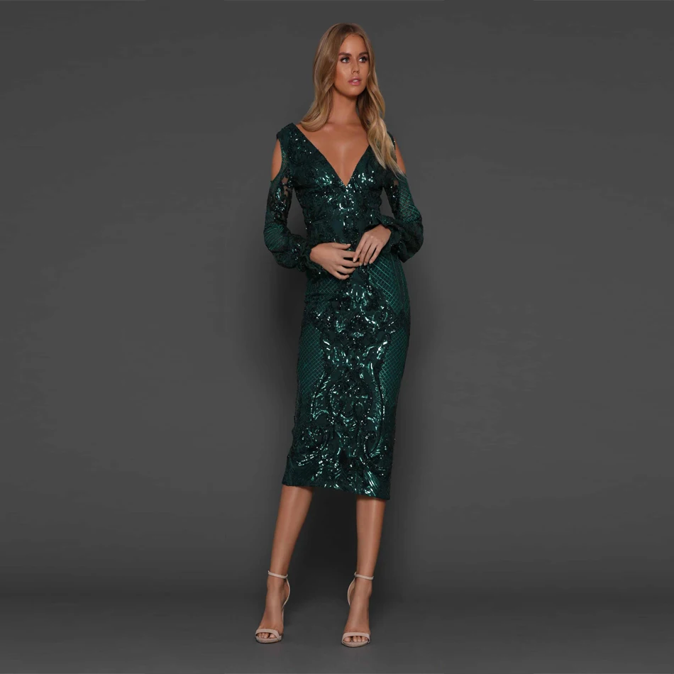 CIEMIILI Весна 2019 пикантные для женщин Мода бинты Длинные рукава Vestido знаменитости
