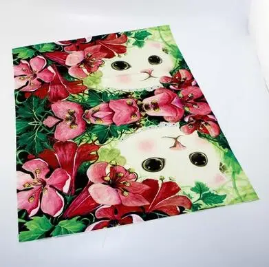 ZENGIA 37*50 см кошка печать имитация шелка diy сумка ткань шитье узор живопись материал ремесла текстиль лоскутное мультфильм - Цвет: H29-2