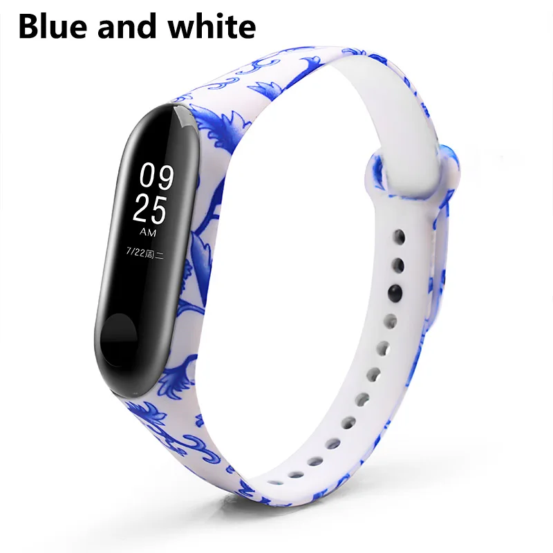 Blue and white Браслет BOORUI для Xiaomi mi3, браслет Miband 3, Сменные аксессуары mi3, цветной браслет, ремень для miband3 - Цвет: Blue and white