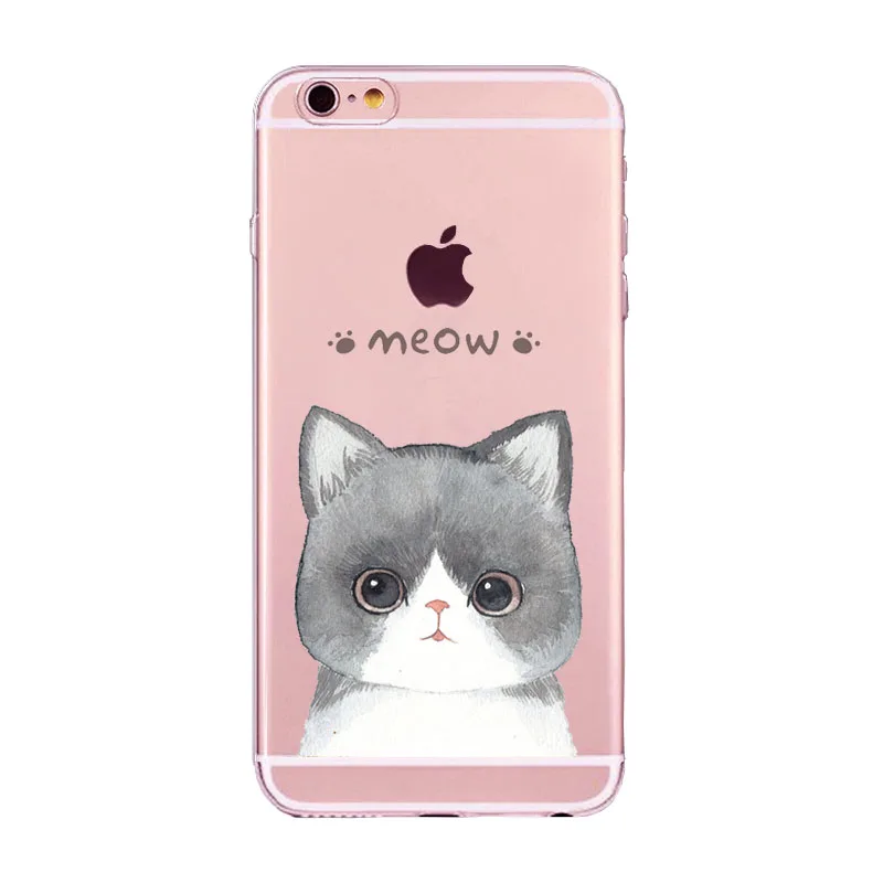 For Apple iPhone 5 5S SE Case Printed Cartoon Cat Silicone TPU Back Cover for IPhone S 6 6S 7 8 Plus Phone Soft Coque |
