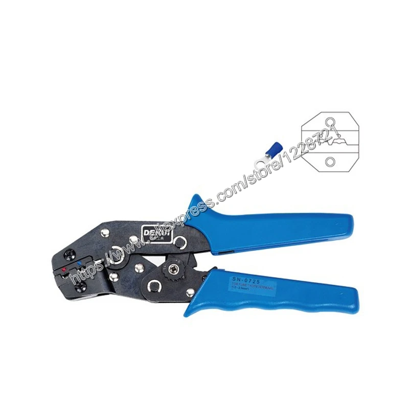 

SN-0725 strength-saving mini-type Crimping pliers For wire ferrules,End sleeves,Tubular crimping pliers 15-13AWG 1.5-2.5mm2