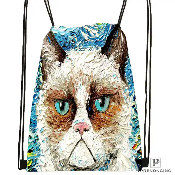 Custom cute Cute cat cardines Drawstring Backpack Bag Daypack Kids Satchel (Черная задняя часть) 31x40 см #180611-03-131 |