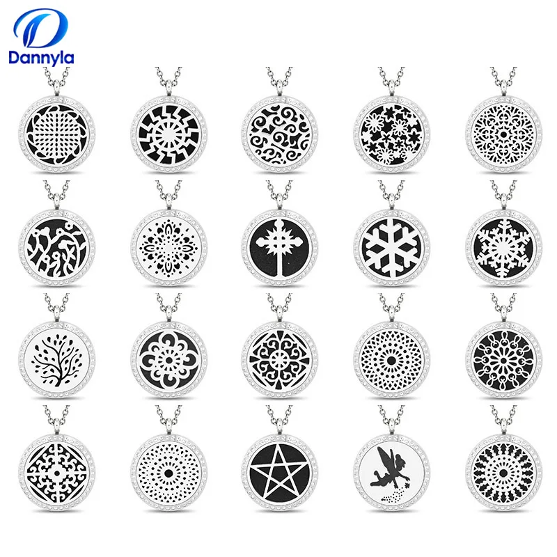 Оптом и в розницу 30 мм кристалл из нержавеющей стали эфирное масло Ожерелье