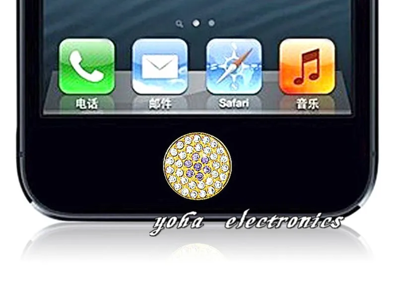 Freeshipping New Swarovski style luxury diamond home button for iphone 5 5G function keys color gold or sliver. | Мобильные телефоны
