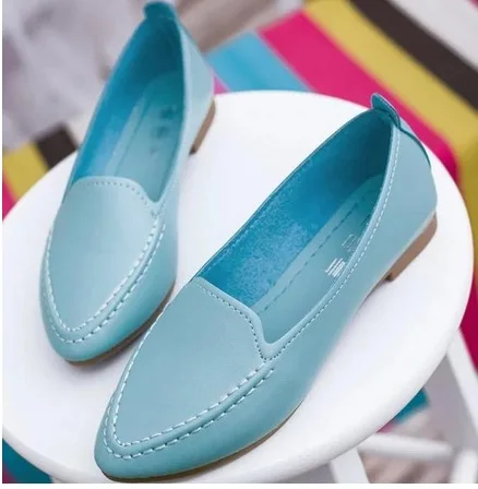 2016 Женские летние стильные повседневные туфли на плоской подошве обувь с острым