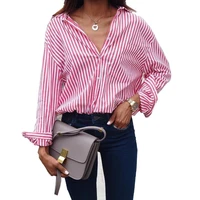 women striped long sleeve blouse shirt female loose blusas femme autumn fall casual ladies office blouses top sexy plus size 5xl