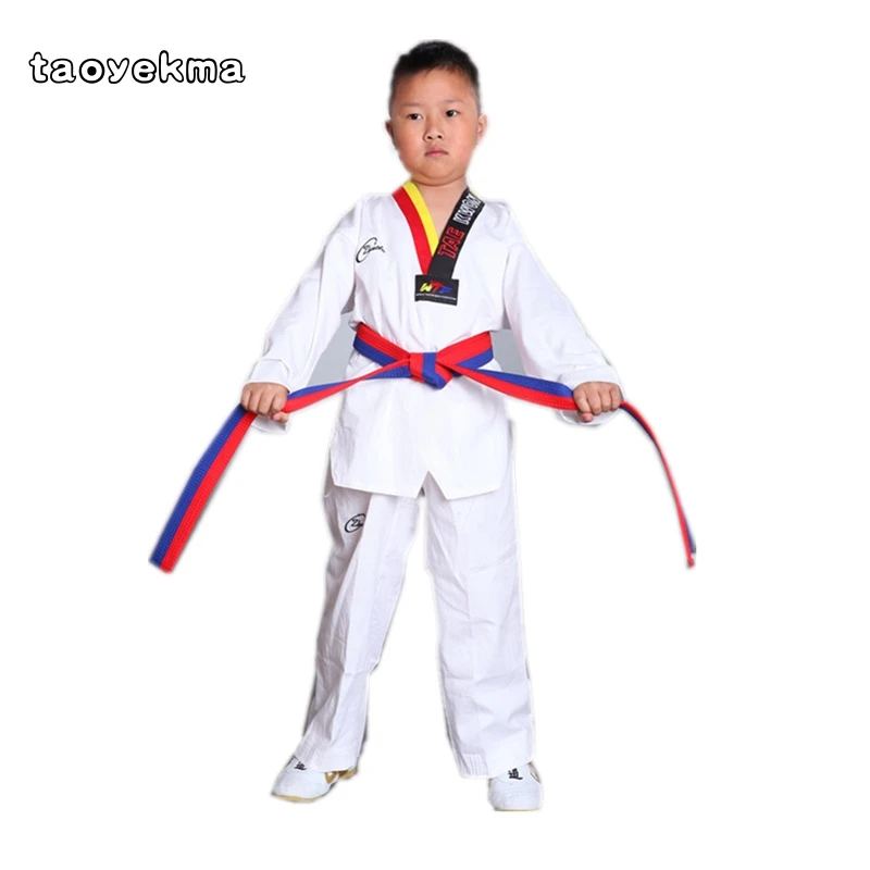 Высококачественная хлопковая дышащая детская униформа для тхэквондо и добока