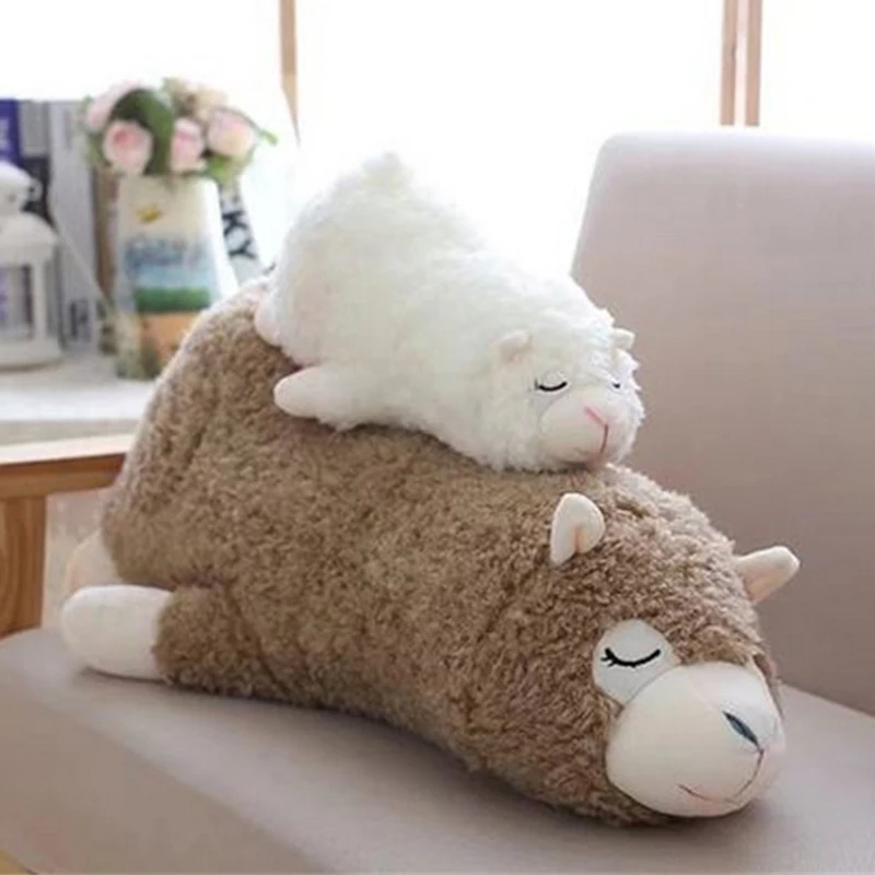 

Fancytrader Lovely Stuffed Animals Alpaca Plush Toys Soft Big Sheep Pillow Doll White and Gray 60cm 24inch Nice Gifts