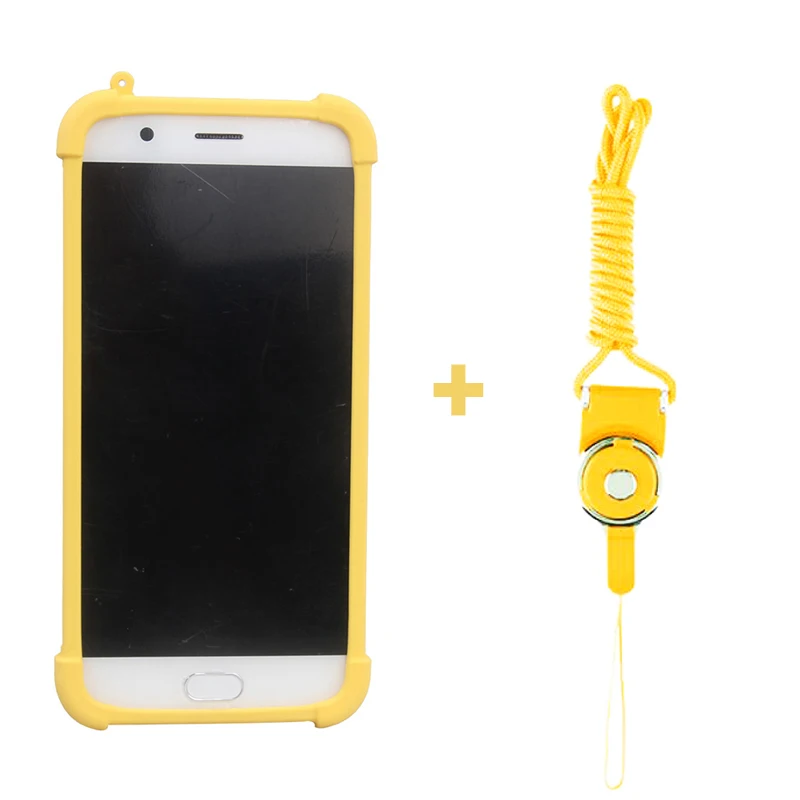 Yellow with lanyard Для Unimax UMX U683CL 5 дюймов чехол силиконовый универсальный чехол для Unimax UMX U683CL телефон мягкий эластичный кейс чехол - Цвет: Yellow with lanyard