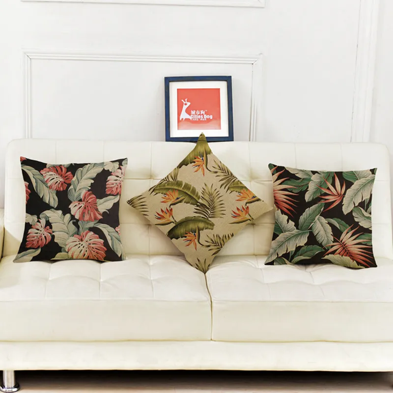 Новая подушка ручной росписи лист тропического растения тропическая Пальмовая