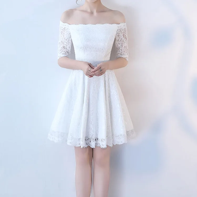 Robe de soiree короткое элегантное кружевное вечернее платье с открытыми плечами, вечернее платье, элегантные вечерние платья, сексуальное официальное платье
