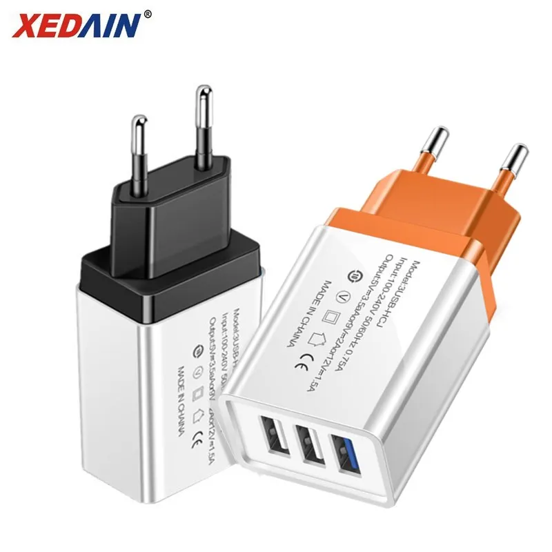 USB зарядное устройство EU US Plug 3 порта Быстрая зарядка мобильного телефона зарядное устройство для iPhone X samsung Xiaomi huawei дорожное зарядное устройство