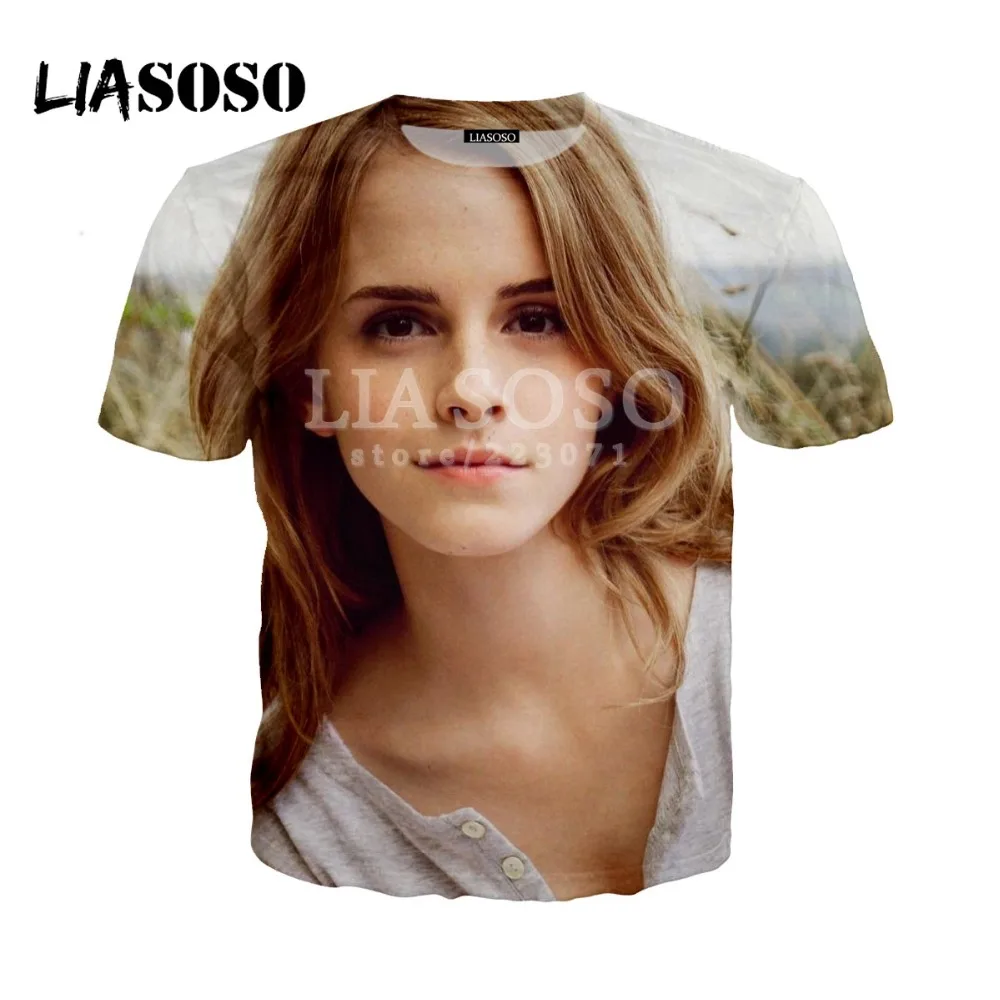 LIASOSO Летний Новый мужской женский модный свитшот 3D принт модель Эмма Уотсон