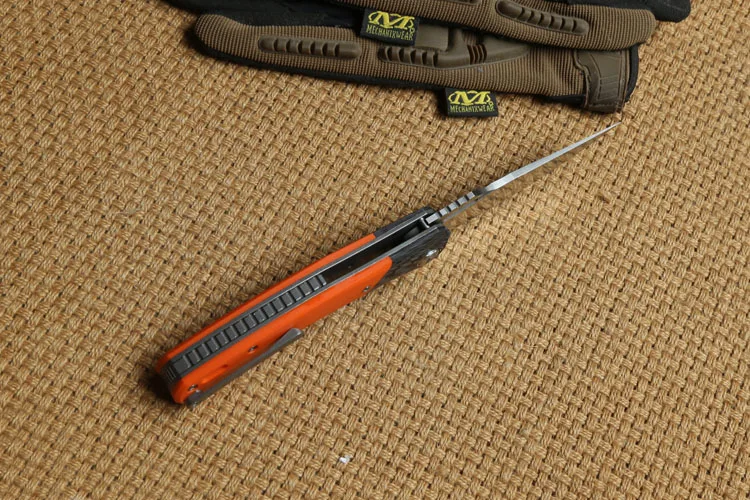 DICORIA Red wolf fish ball bearing Flipper folding knife S90V blade G10 handle outdoor survival camping hunting knives EDC tool |