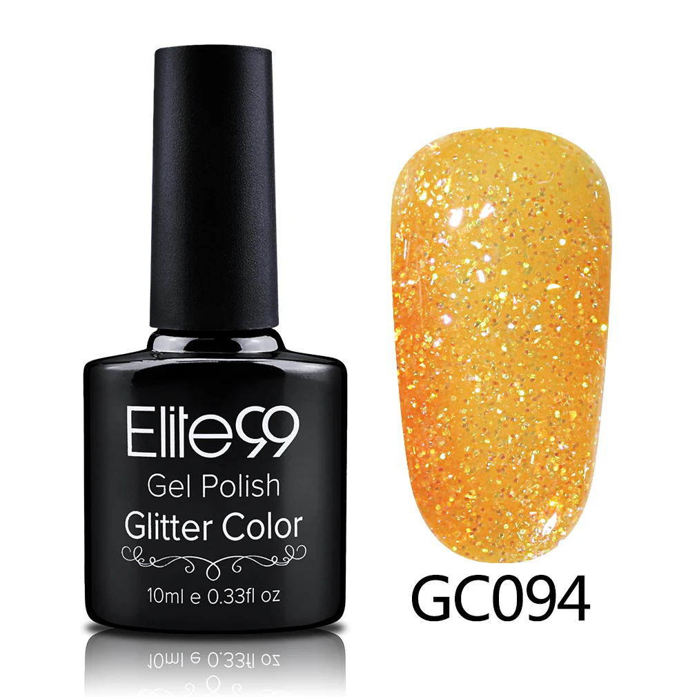 S-GC094 Elite99 10 мл Soak Off блёстки Блеск УФ гель лак Diamond для ногтей гель для ногтей с блестками красота направление Atr - Цвет: S-GC094