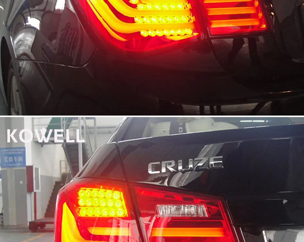 KOWELL автомобильный Стайлинг для Chevrolet Cruze 2009-2013 задние фонари светодиодный задний фонарь задний багажник крышка лампы drl+ сигнал+ тормоз+ обратный