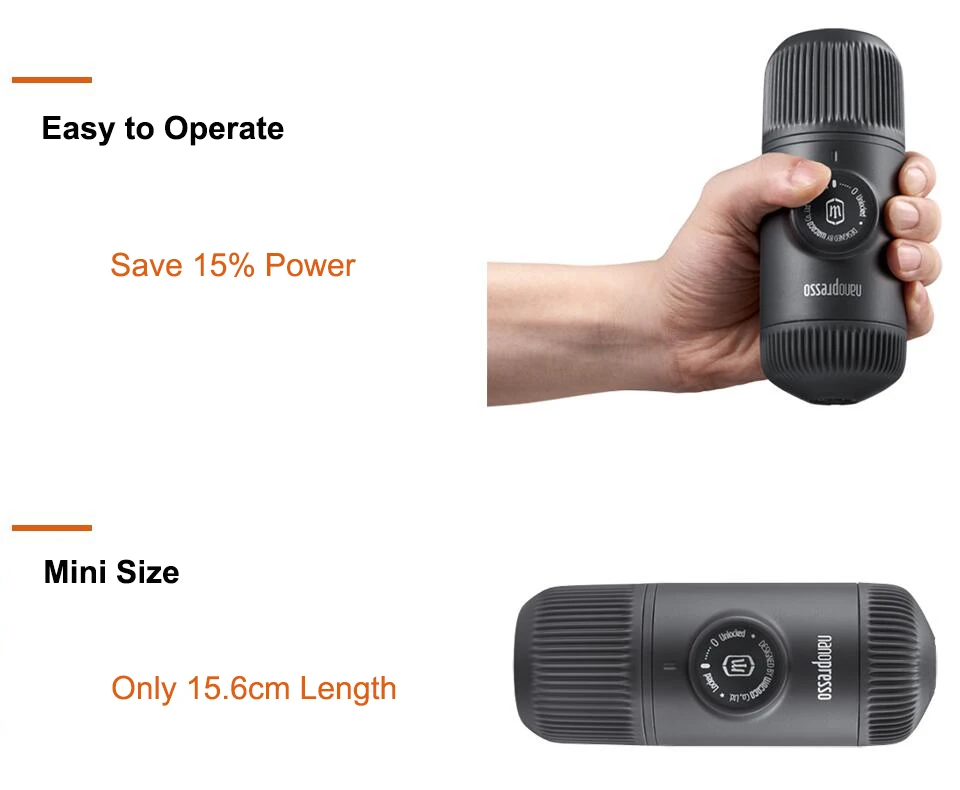 XEOLEO WACACO Nanopresso Кофеварка 18 бар портативная ручная кофемашина наружный дорожный Ручной пресс порошок/капсульный кофе 80 мл