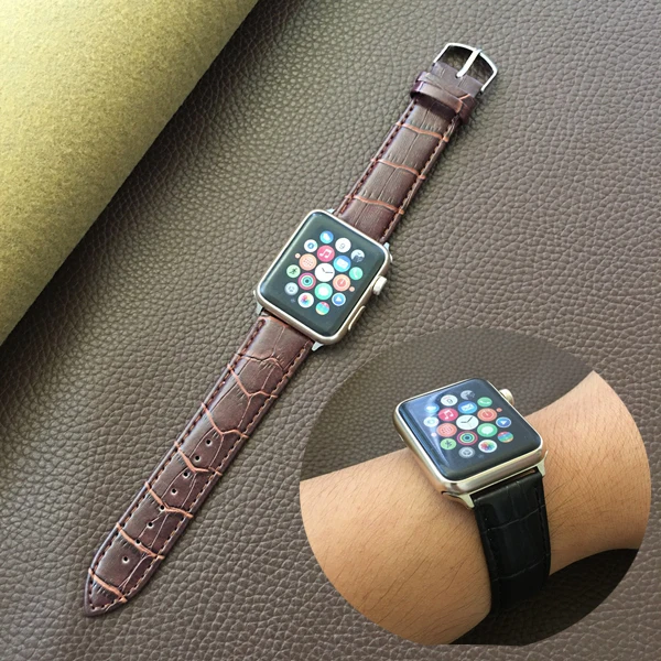 Высокое качество 40 мм 44 кожаный ремешок для Apple Watch 42 38 iWatch 4 3 2 1 | Наручные часы