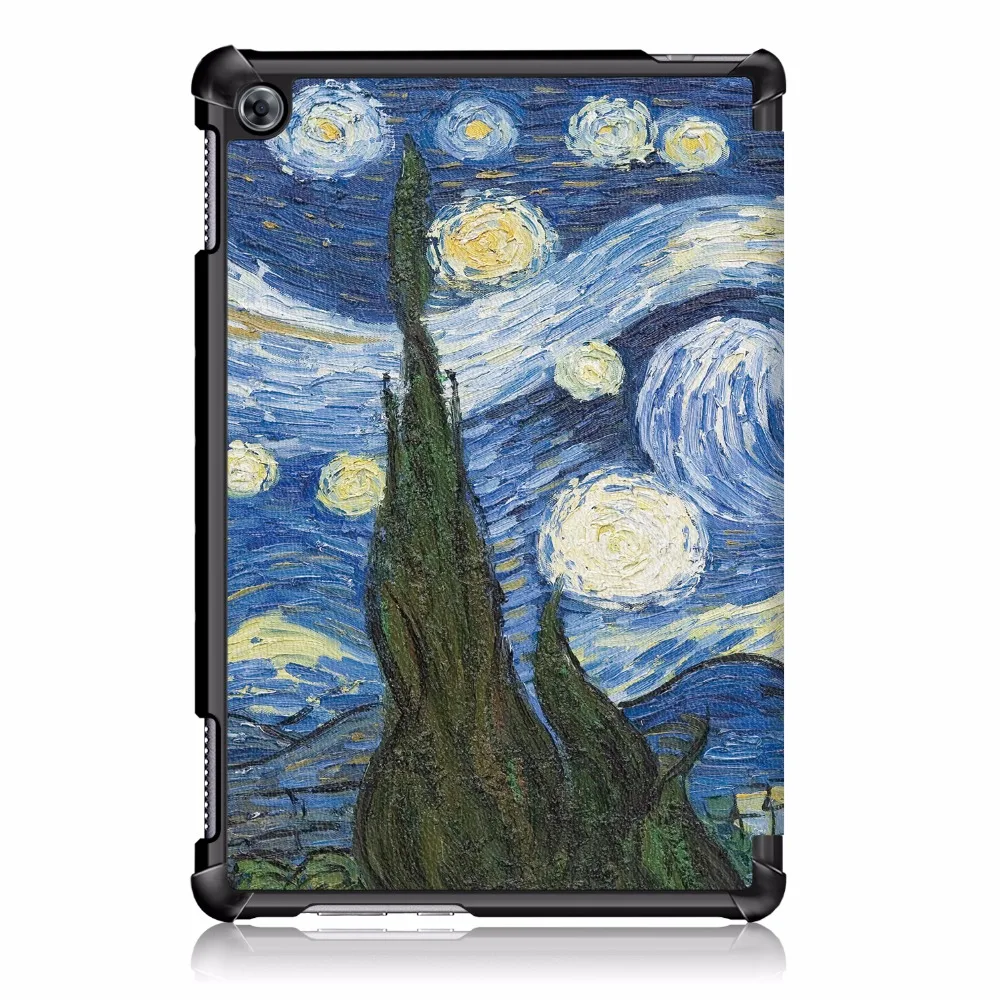 Роспись/однотонные кожаные Magneti Смарт чехол для huawei MediaPad M5 Lite 10 10," BAH2-W09 BAH2-L09 BAH2-W19 принципиально Coque Shell
