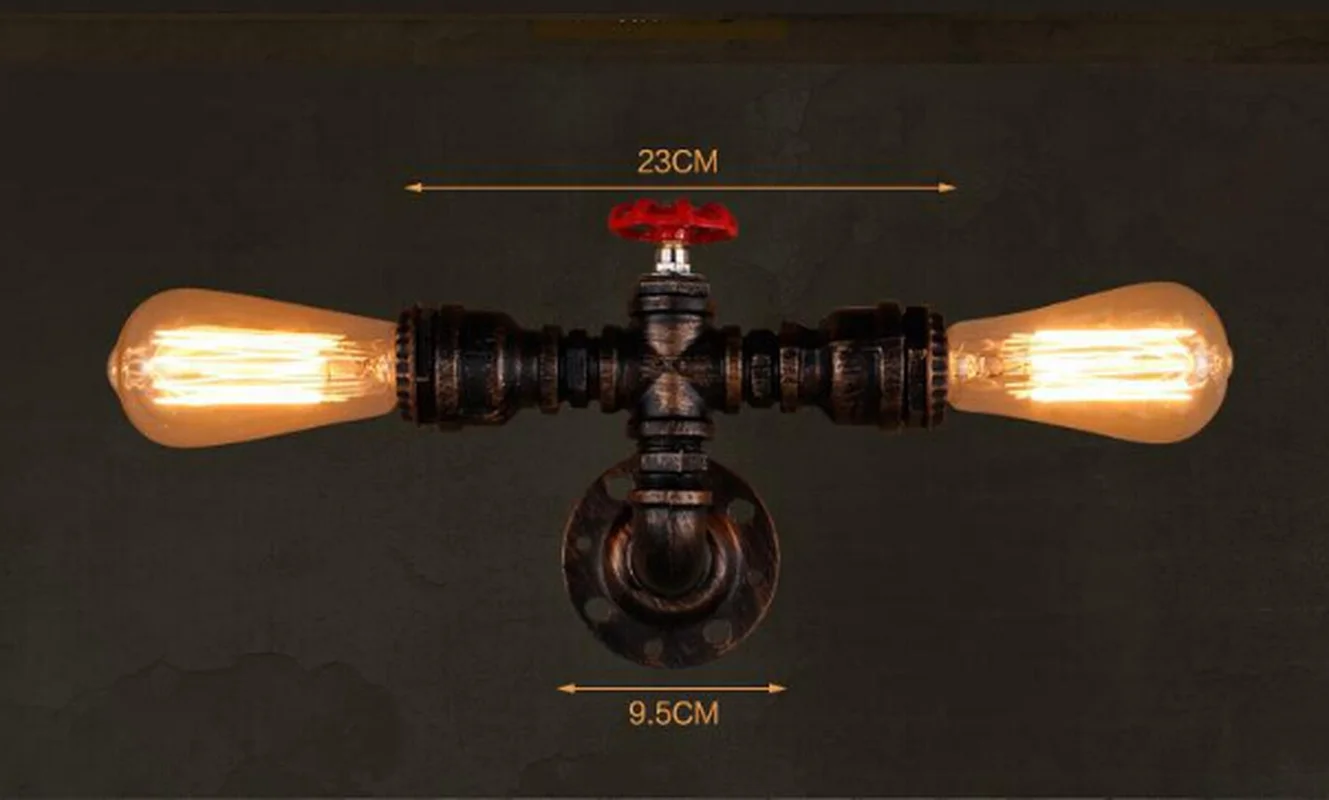 Американская страна водопроводная труба ретро потолочный светильник лофт