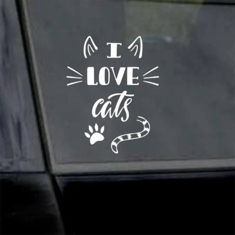 15*11 8 см I Love наклейка &quotкошки&quot Cat Lover Mom Dad Vinyl Window Car наклейки на автомобиль |