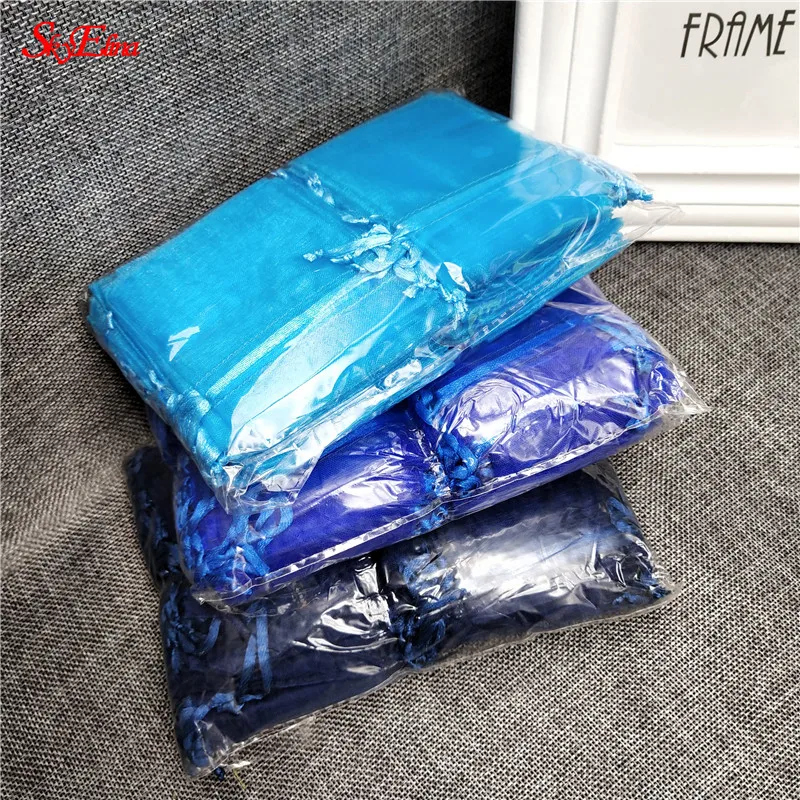 50 шт. 19 цветов 7X9 9X12 10X15 30X40 см сумки из органзы Подарочная сумка упаковочные