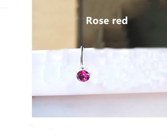 Rose Red Панк 2 шт Посеребренная инкрустация 4 мм Стразы без висячих u-образных зажимов без прокалывания уха Модные Серьги пусеты ювелирные изделия Bijoux - Окраска металла: Rose Red