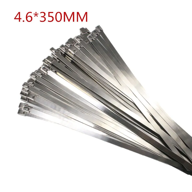 4,6x350 мм 4,6*350 304ss судовой ремень с застежкой-молнией, шариковый замок с самоблокировкой, кабельная стяжка из нержавеющей стали 304