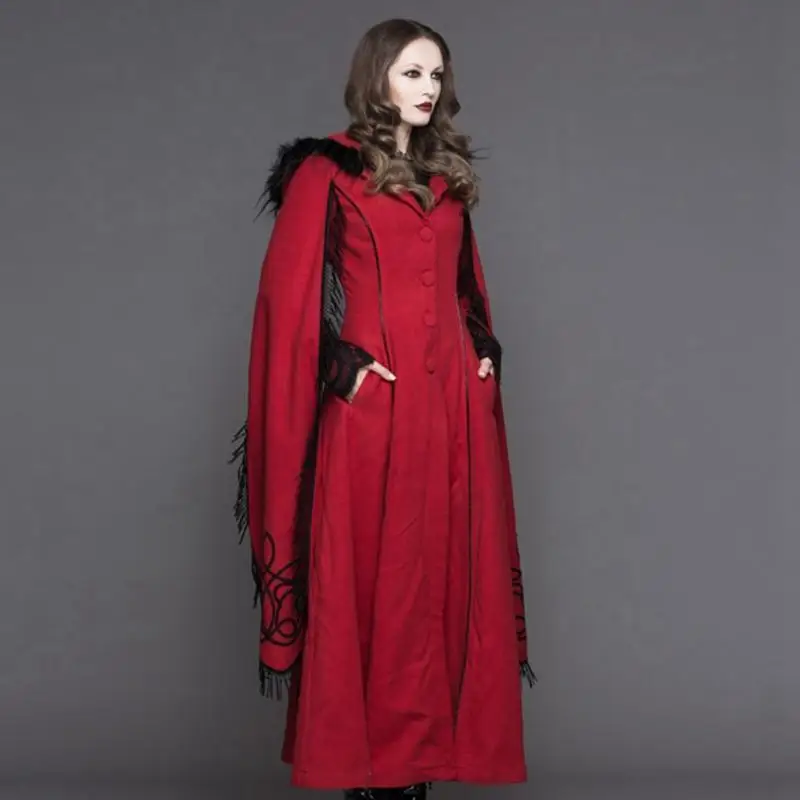 Devil модное женское длинное пальто с рукавом ангела и кисточками CT02401/CT02402|Женские