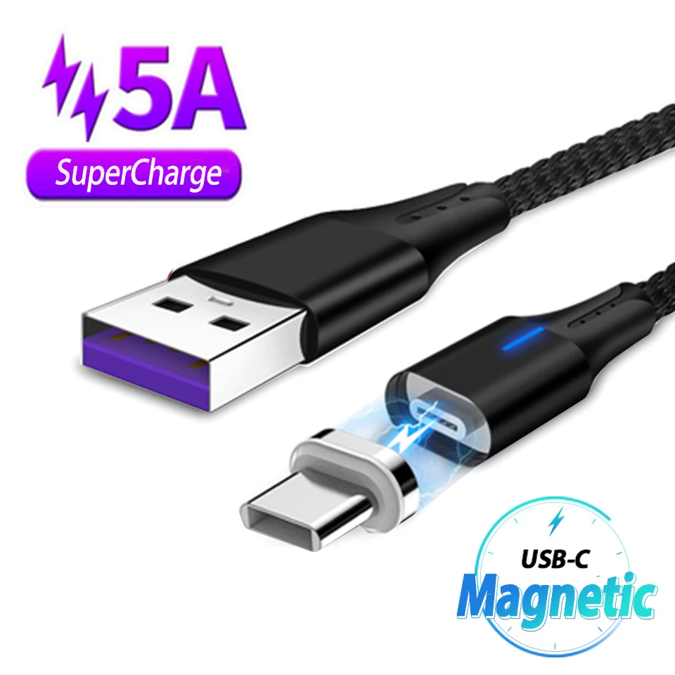 Магнитный кабель Usb Type C для Huawei P30 Pro P20 Lite Honor 20 10 9 FCP Supercharge 5A магнитный быстрой