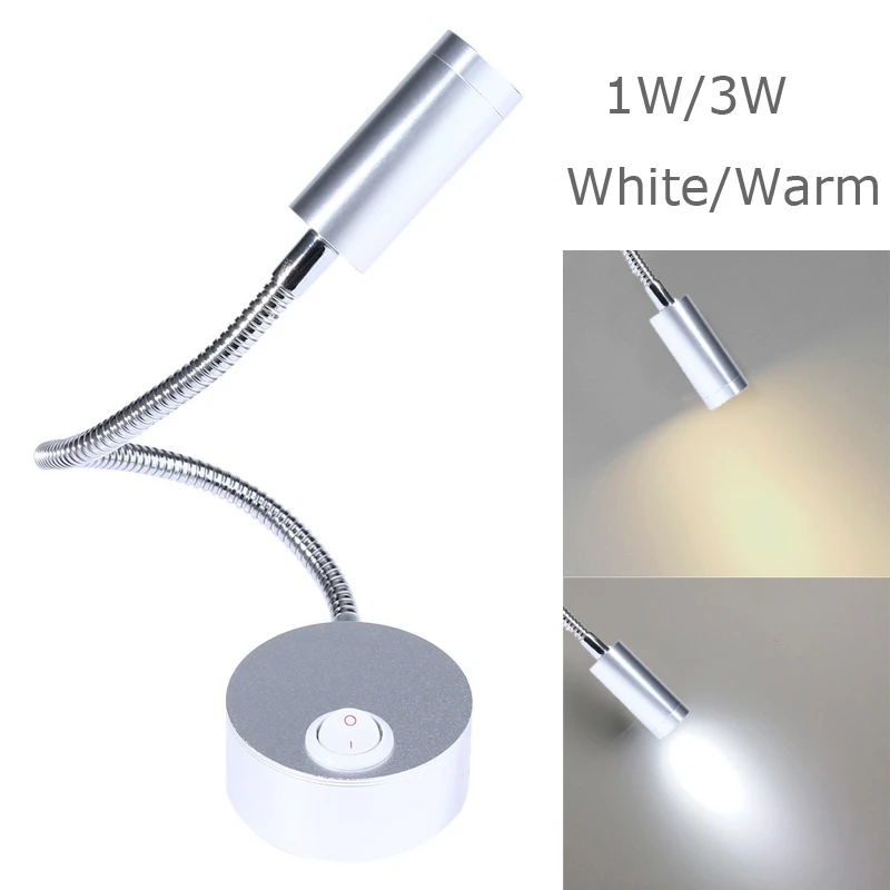 

GZMJ New Flexible Hose Silver Wall Lamp Led Lampe Flexible Arm Led Lights for Home Lgihting Sconce Luminaria Wall Light Fixtures