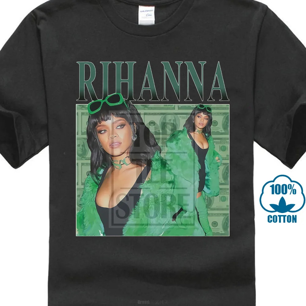 Мужская футболка с принтом Rihanna черная Размеры S-3Xl | одежда