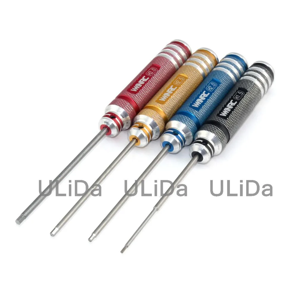 

Colors RC Tools 4 pcs hex screw driver set titanium plating hardened 1.5 2.0 2.5 3.0mm screwdriver For helicopter toys TL001